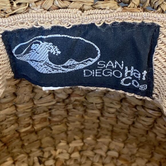 San Diego Hat Company Natural Woven Straw Hat Tan & Olive OS Beach Boho Vacation main image 5